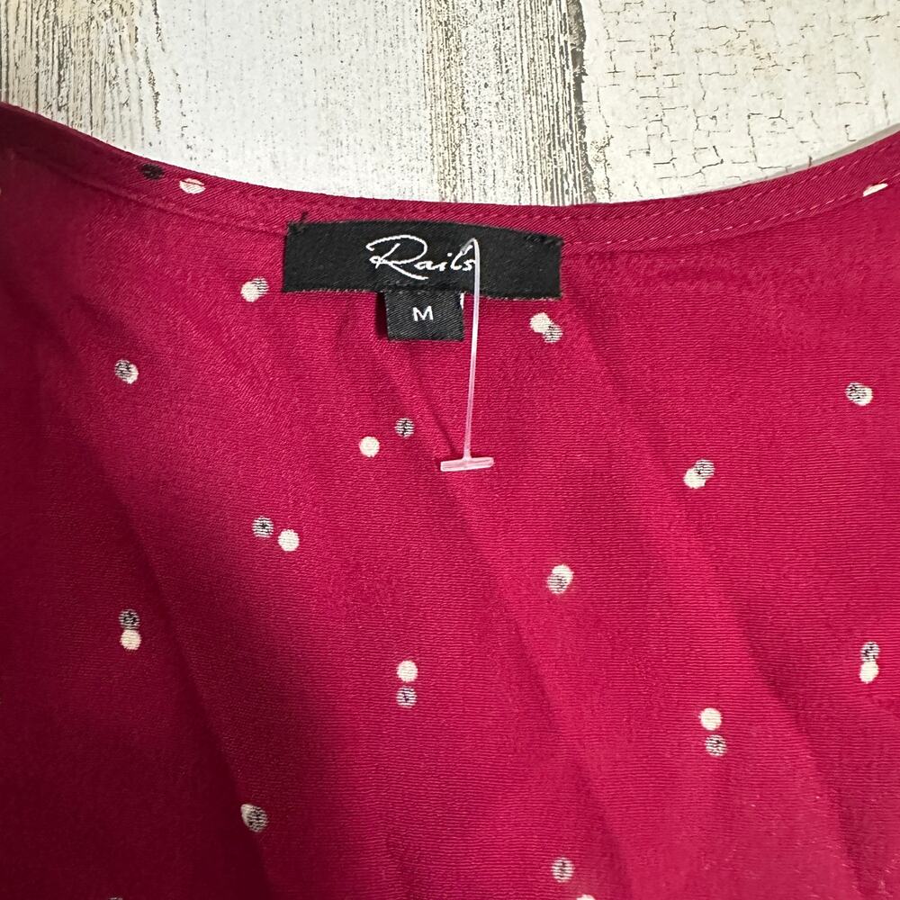 Rails Aimee Dress M | Rouge Offset Dot | Ruffle H… - image 5